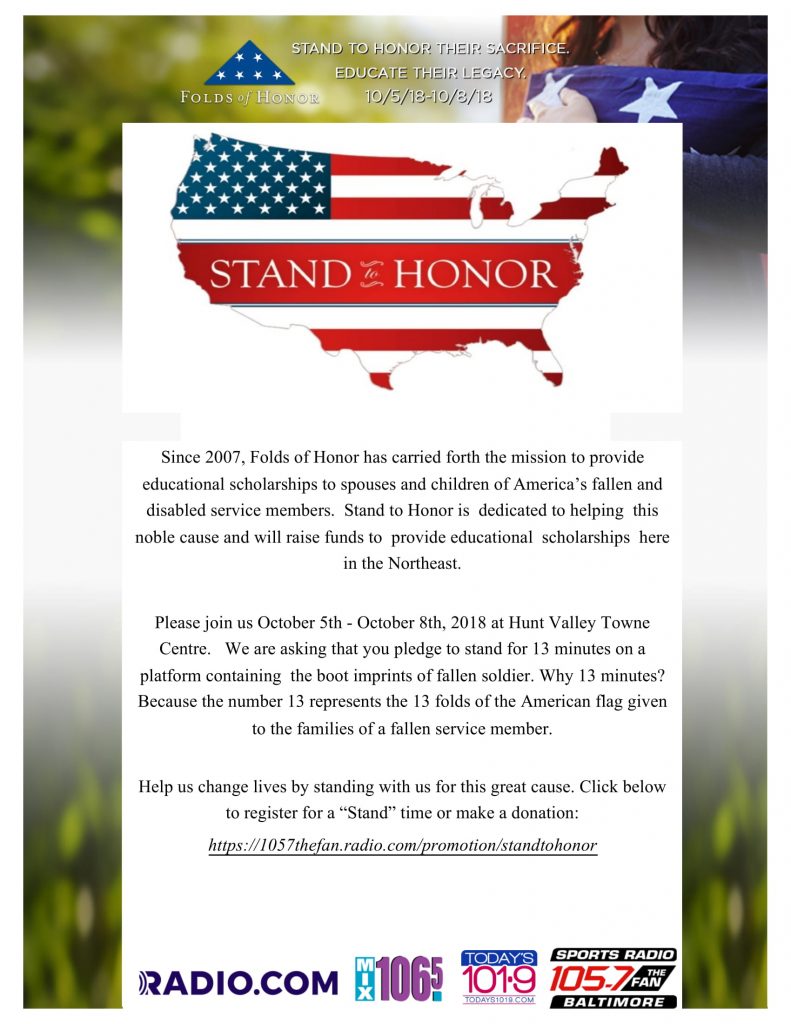 Stand to Honor Event Flyer1 Towson Elks 469