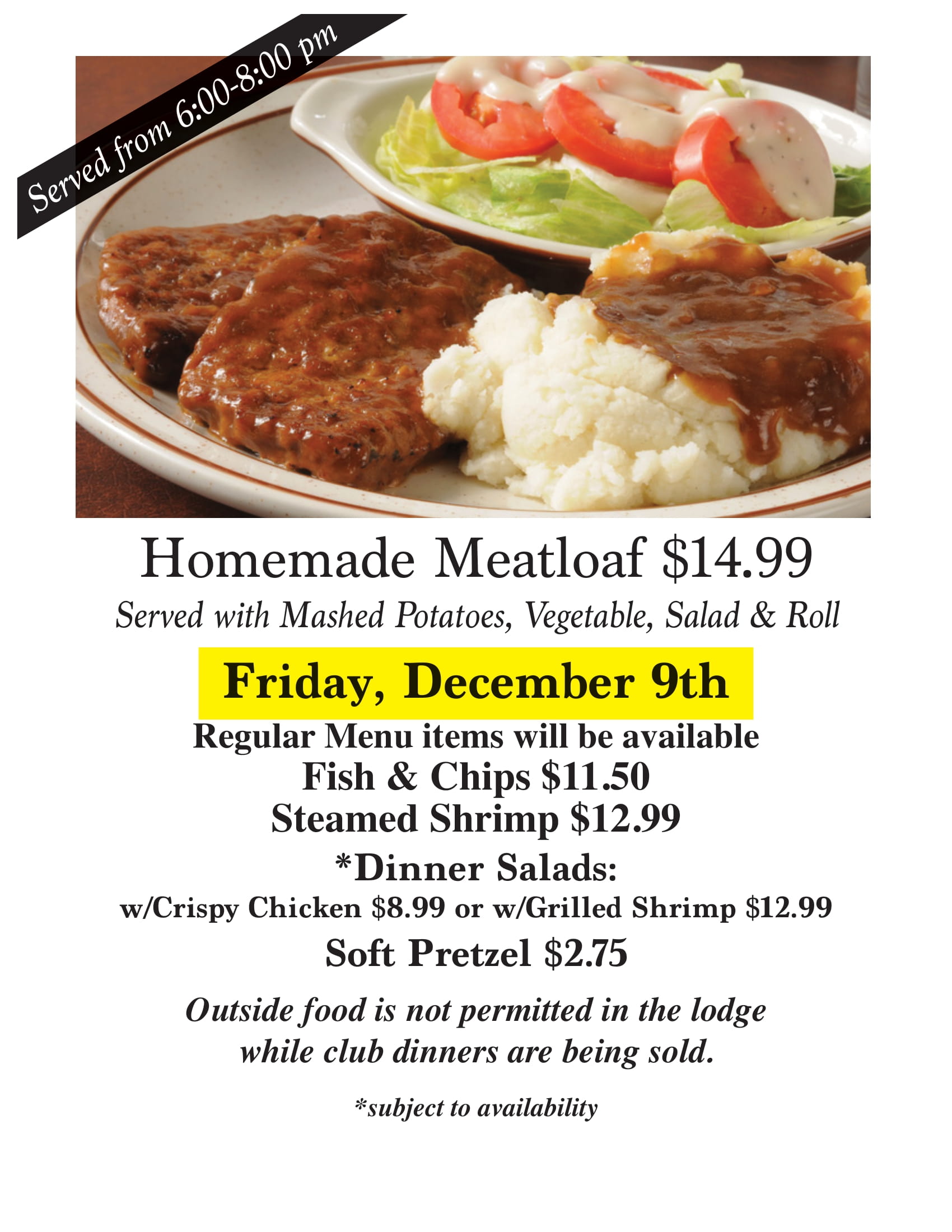 469 Friday Meatloaf Dec 20221 Towson Elks 469