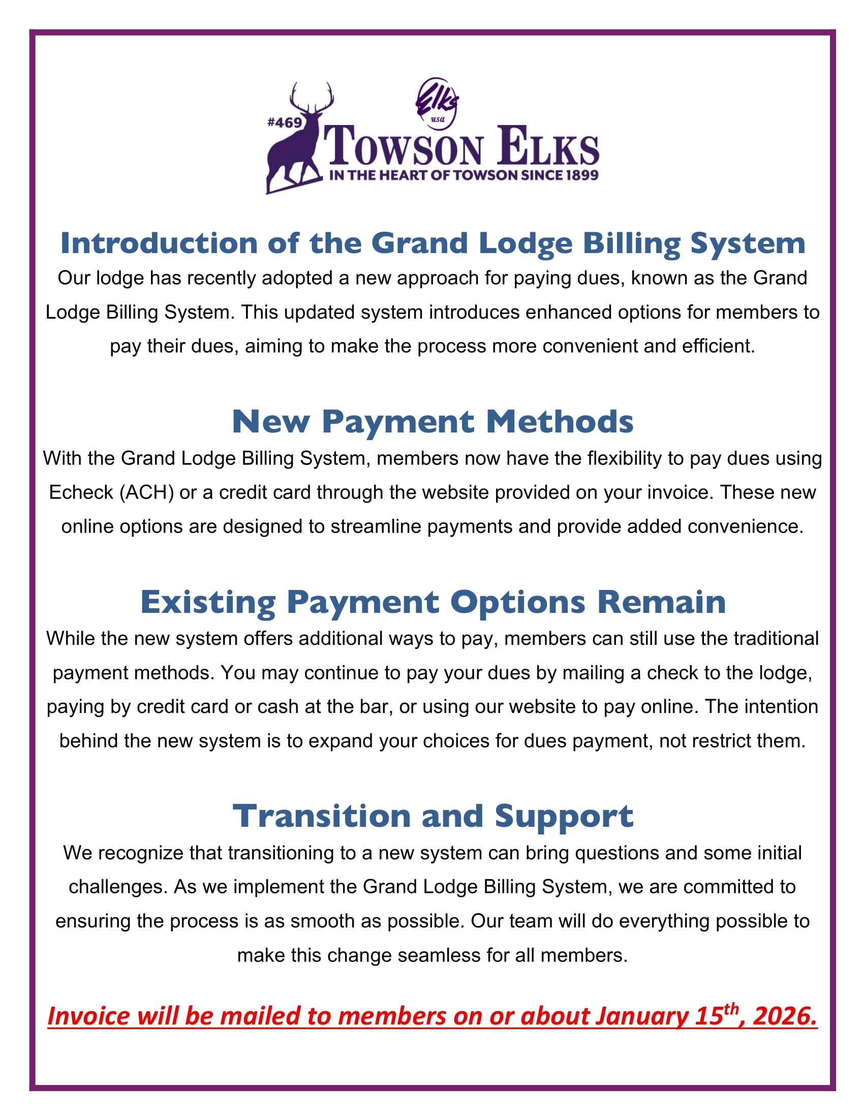 Introduction of the Grand Lodge Billing System-1